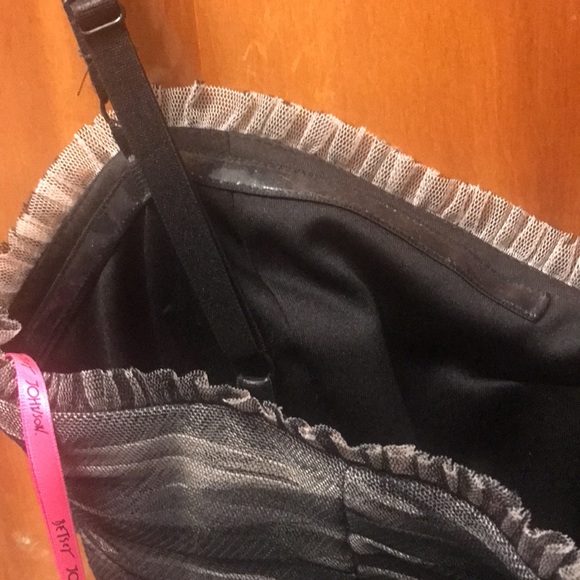 Betsey Johnson Black Gray tulle knee length dress sz 6 whimsygoth fairy grunge - Picture 6 of 11